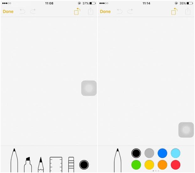 วิธีวาดรูปลงในแอพฯ Notes สำหรับ iOS 9