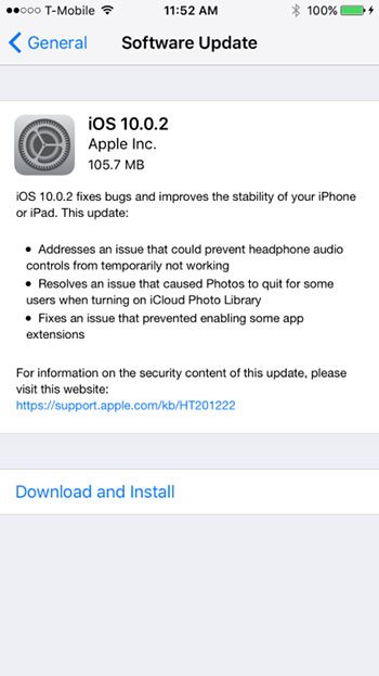  iOS 10.0.2