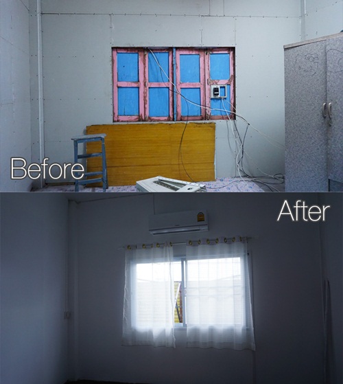 รีโนเวทห้องนอนไม้เก่า ๆ สู่ห้องนอนสีขาวสไตล์เจ้าหญิง รีโนเวทห้องนอนไม้เก่า ๆ สู่ห้องนอนสีขาวสไตล์เจ้าหญิง