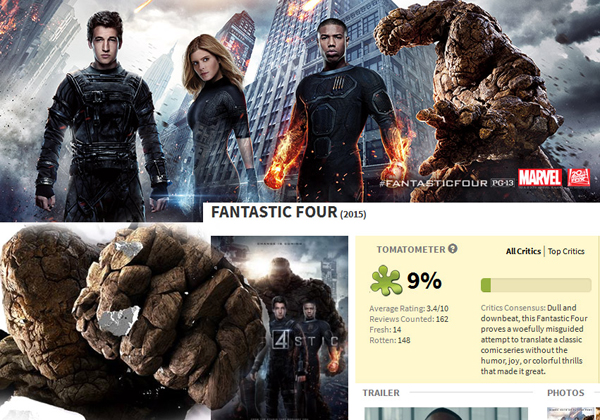 สับเละ !! Fantastic Four ขึ้นแท่นหนังห่วยสุดจาก Marvel 