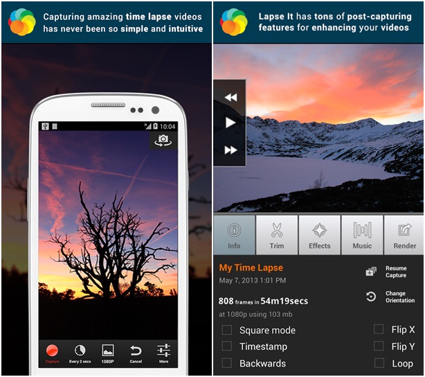 Lapse It Time Lapse Camera แอพฯ ถ่ายวิดีโอปรับภาพให้วิ่งเร็ว ๆ เหมือนกอเทปไปข้างหน้า