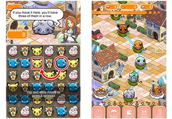 เกม Pokemon Shuffle Mobile เกม Pokemon Shuffle Mobile
