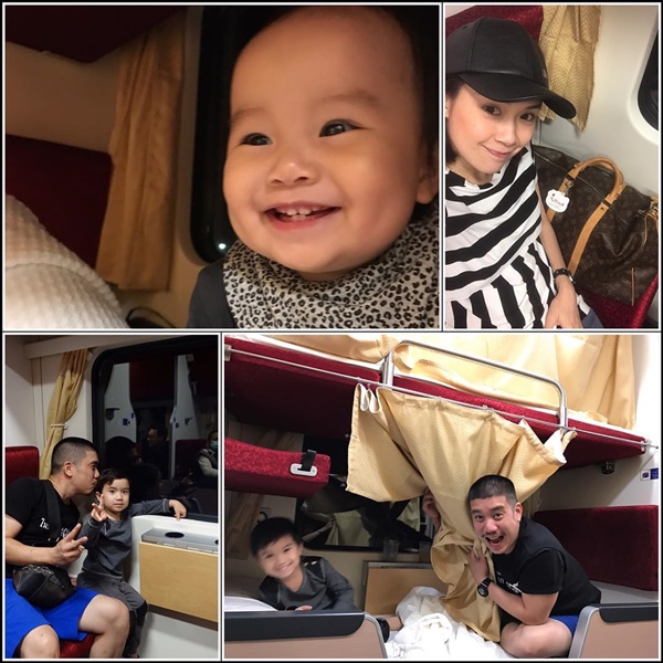 นิหน่า แบงค์ พาลูก ๆ ขึ้นรถไฟ นิหน่า แบงค์ พาลูก ๆ ขึ้นรถไฟ