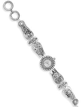 นาฬิกาผู้หญิง Royal Crown Ornate Fashion Toggle Watch