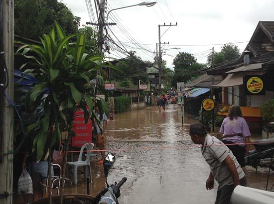 น้ำป่าทะลักท่วมปาย