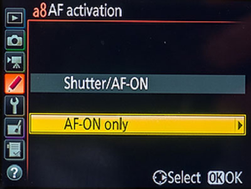 ปุ่ม AF-On บนกล้อง DSLR ปุ่ม AF-On บนกล้อง DSLR