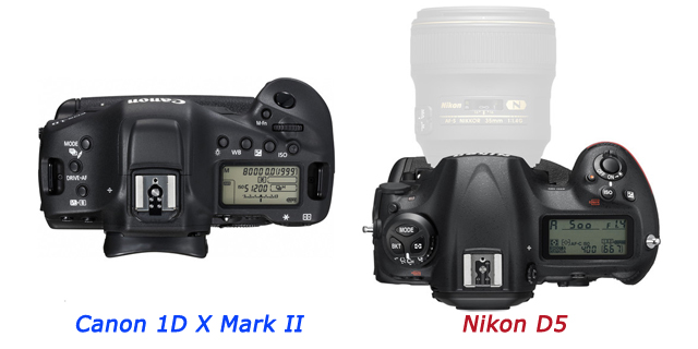 Canon 1D X Mark II, Nikon D5