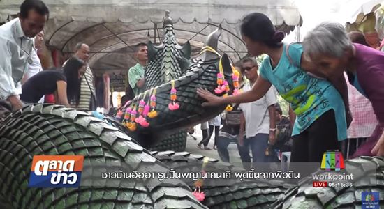รูปปั้นพญานาคนาคี ผุดขึ้นจากผิวดิน รูปปั้นพญานาคนาคี ผุดขึ้นจากผิวดิน
