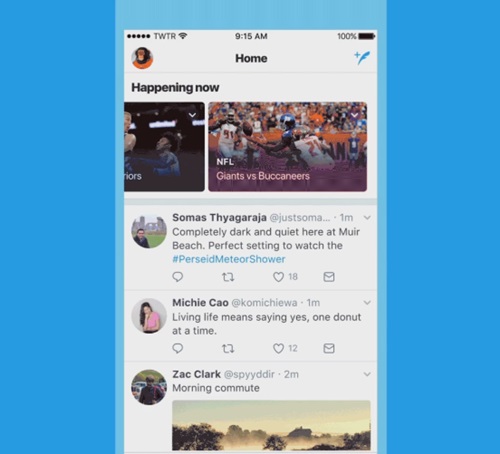 Twitter เปิดตัว Happening Now Twitter เปิดตัว Happening Now
