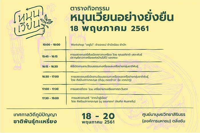 เทศกาลวิถีภูมิปัญญาชาติพันธุ์กะเหรี่ยง เทศกาลวิถีภูมิปัญญาชาติพันธุ์กะเหรี่ยง