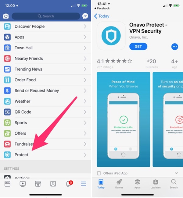 Facebook เพิ่มปุ่มโหลด Onavo VPN Facebook เพิ่มปุ่มโหลด Onavo VPN