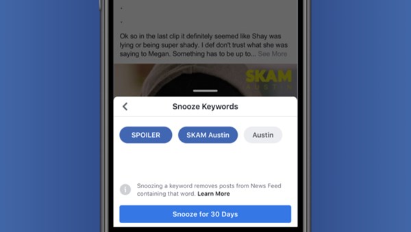 เฟซบุ๊กทดสอบฟีเจอร์ Keyword Snooze เฟซบุ๊กทดสอบฟีเจอร์ Keyword Snooze