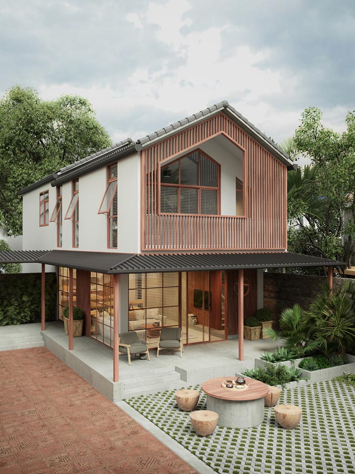 แบบบ้านสองชั้นหลังคาจั่ว โมเดิร์น แบบบ้านสองชั้นหลังคาจั่ว โมเดิร์น