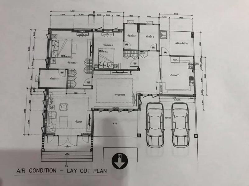 แบบบ้านชั้นเดียว 2 ห้องนอน 3 ห้องน้ำ แบบบ้านชั้นเดียว 2 ห้องนอน 3 ห้องน้ำ