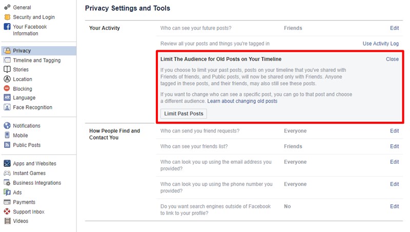 วิธีซ่อนโพสต์เก่า ๆ บน Facebook วิธีซ่อนโพสต์เก่า ๆ บน Facebook