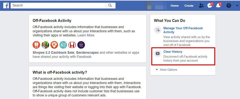 เฟซบุ๊ก Off Facebook Activity เฟซบุ๊ก Off Facebook Activity