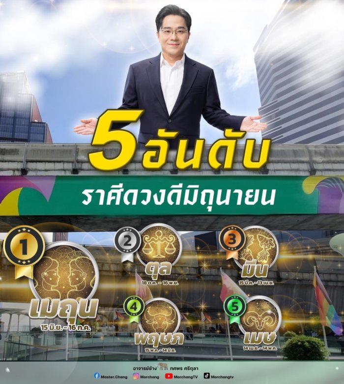 5 ราศีดวงดี เดือน มิ.ย. 5 ราศีดวงดี เดือน มิ.ย.