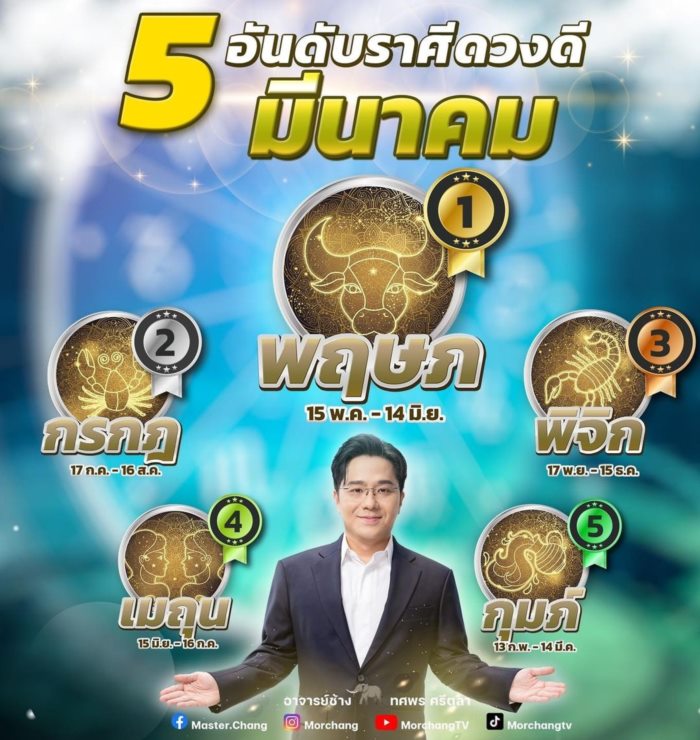5 ราศี ดวงดีขั้นสุด ! 5 ราศี ดวงดีขั้นสุด !