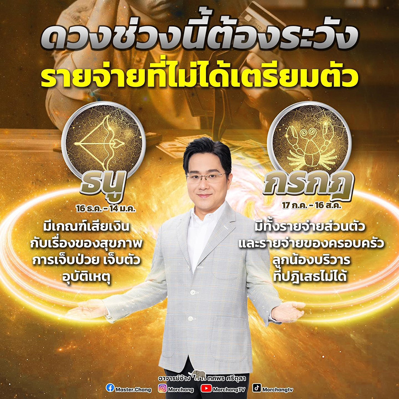หมอช้าง เปิดดวงการเงิน 2 ราศี หมอช้าง เปิดดวงการเงิน 2 ราศี