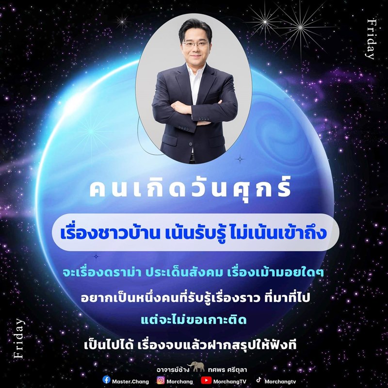 หมอช้าง เปิดนิสัยคนเกิดวันไหน เรื่องชาวบ้าน เน้นรับรู้ ไม่เน้นเข้าถึง หมอช้าง เปิดนิสัยคนเกิดวันไหน เรื่องชาวบ้าน เน้นรับรู้ ไม่เน้นเข้าถึง