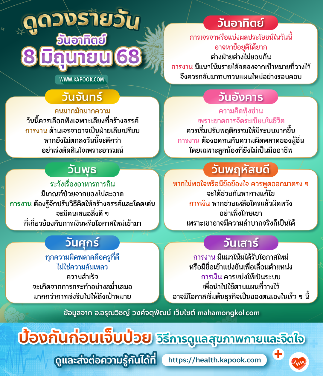 ดูดวงวันนี้ 8 มิถุนายน 2568 ดูดวงวันนี้ 8 มิถุนายน 2568