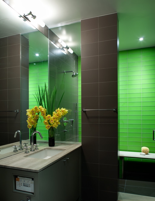 10 แบบห้องน้ำสีเขียวแสนสวย มองสบายตา