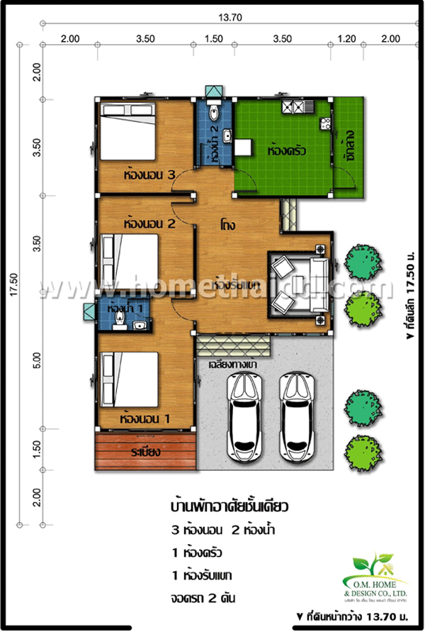 แบบบ้านชั้นเดียวยกสูง ปลูกบ้านหนีน้ำท่วม