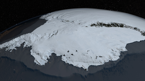 ภาพทวีปแอนตาร์กติกา ในวันที่ไร้น้ำแข็ง