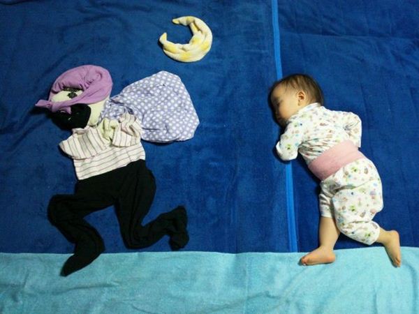 แม่ญี่ปุ่นรังสรรค์ศิลปะบนที่นอน ตอนลูกหลับ
