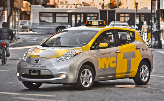 นิวยอร์คทดลองใช้รถพลังงานไฟฟ้า Nissan Leaf  เป็นแท็กซี่