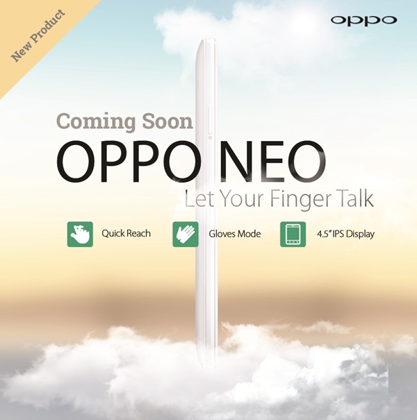 เผยภาพทีเซอร์ Oppo Neo สมาร์ทโฟนรุ่นใหม่ ใช้งานได้แม้สวมถุงมือ
