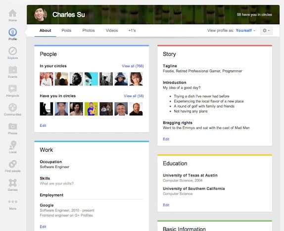 Google+ เปลี่ยนโฉมหน้าโปรไฟล์ใหม่ สวย ใช้ง่ายกว่าเดิม