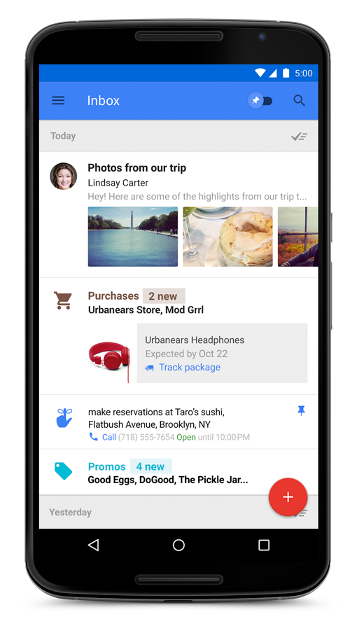 กูเกิลเปิดตัว Inbox แอพฯ เช็กอีเมลแนวใหม่ สำหรับ Gmail