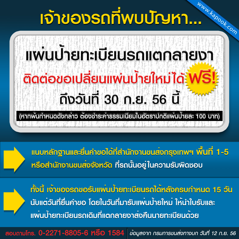 ป้ายทะเบียนรถแตกลายงา ป้ายทะเบียนรถแตกลายงา