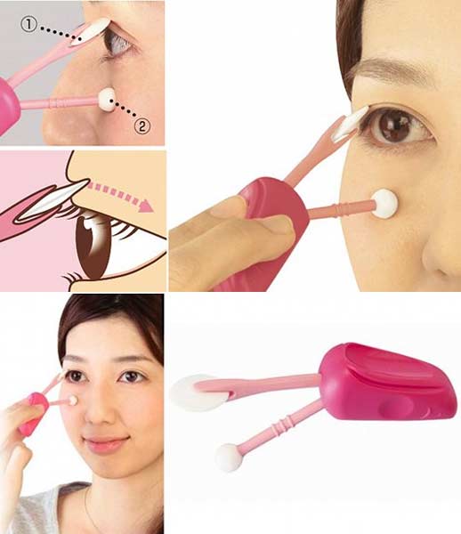 Futae Compass Make-up Eyelid Brush - Cosmetic eye lid eyeliner support set