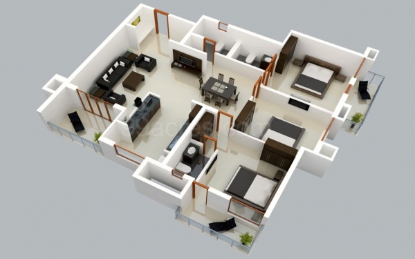 25 แปลนบ้าน 3 ห้องนอน ใช้ได้ทั้งบ้านชั้นเดียวและคอนโด 25 แปลนบ้าน 3 ห้องนอน ใช้ได้ทั้งบ้านชั้นเดียวและคอนโด