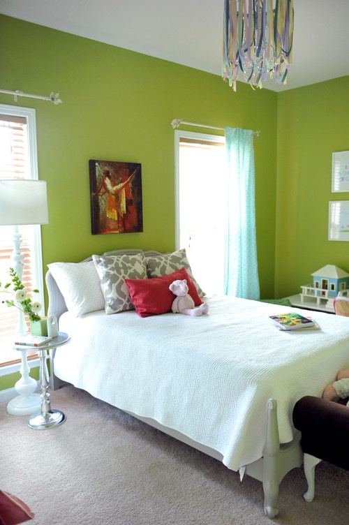 ห้องนอนเด็กสีเขียว