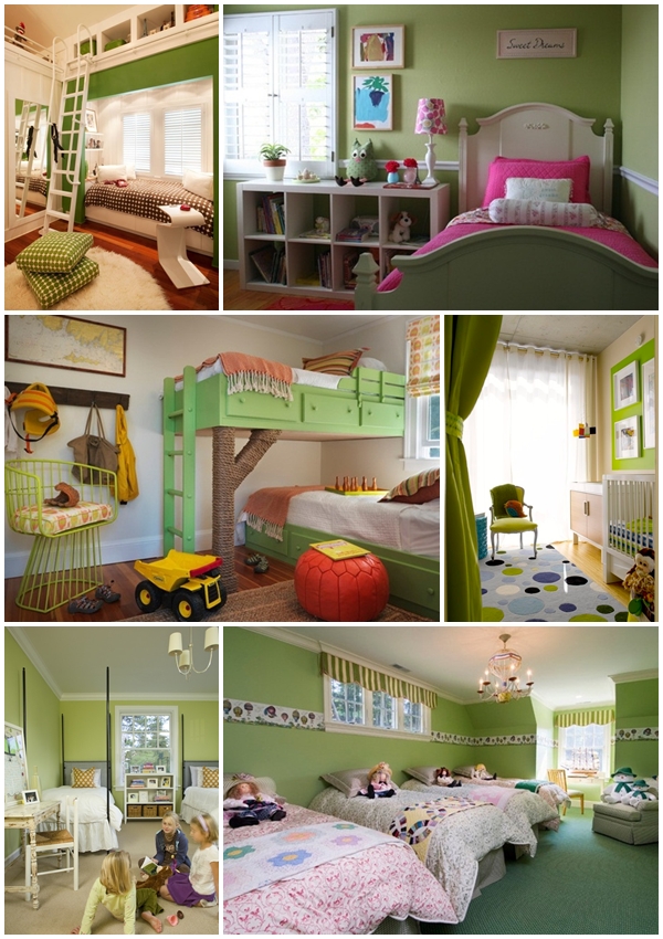 แบบห้องนอนเด็กสีเขียว