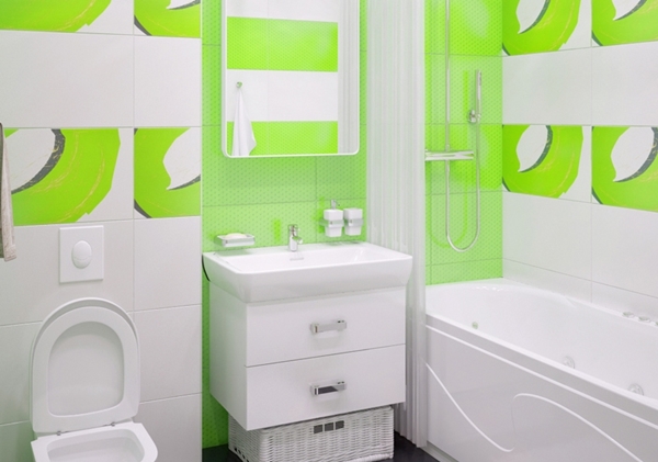 แบบห้องน้ำสีเขียวนีออน สีเจ็บ ๆ เอาใจวัยรุ่น
