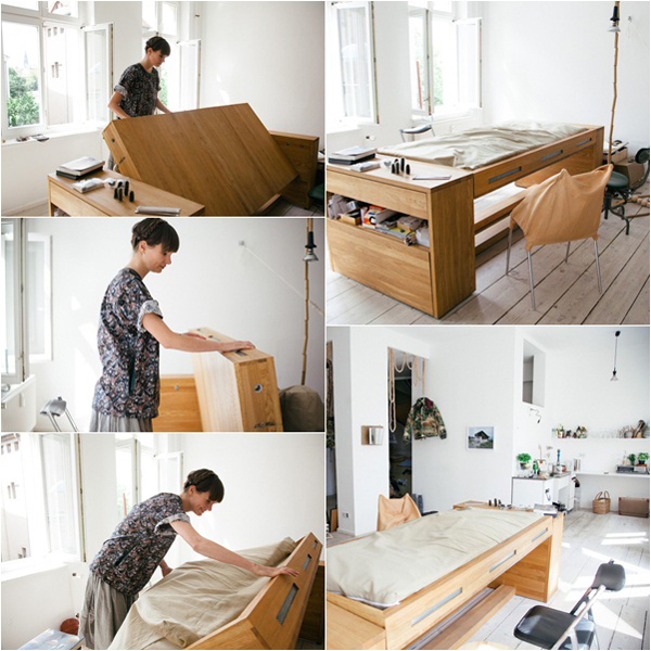 โต๊ะทำงานเป็นเตียงนอนในตัว เหนื่อยนักก็หลับซะ โต๊ะทำงานเป็นเตียงนอนในตัว เหนื่อยนักก็หลับซะ