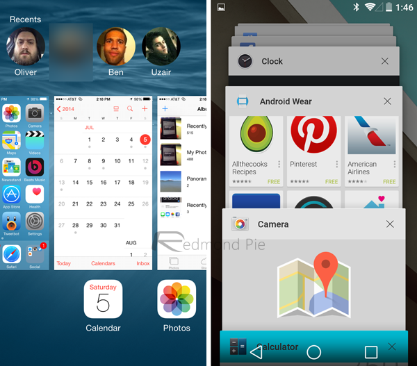 iOS 8 vs Android L