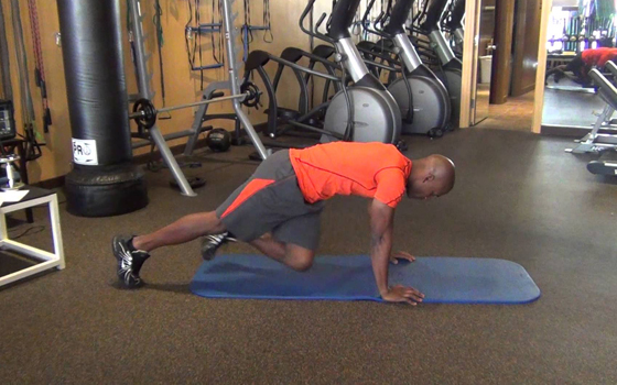 Prone knee to opposite elbow Prone knee to opposite elbow