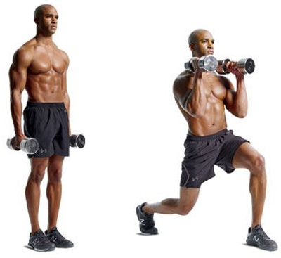 Split lunge/Overhead press Split lunge/Overhead press