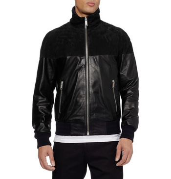 Leather and Suede Bomber Jacket