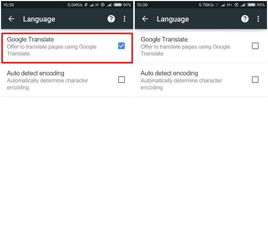 วิธีปิดแจ้งเตือนแปลภาษาบนแอพฯ Chrome สำหรับ Android