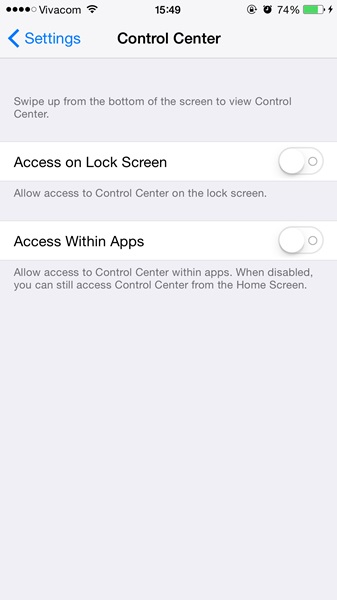 วิธีปิด Control Center หรือปิดแผงควบคุมคำสั่ง สำหรับ iPhone