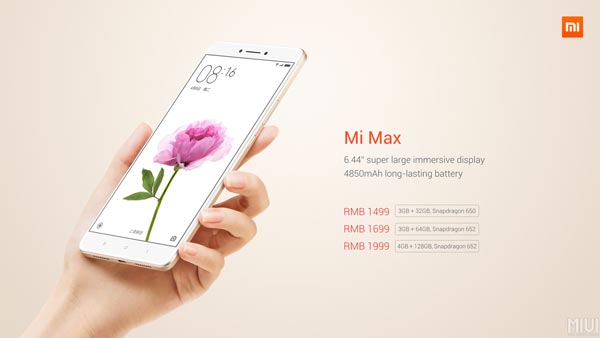 Xiaomi เปิดตัว Mi Max