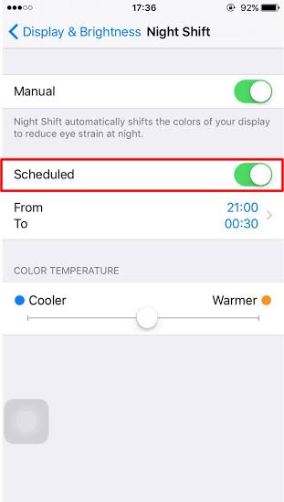 วิธีเปิดใช้งาน Night Shift สำหรับ iOS 9.3