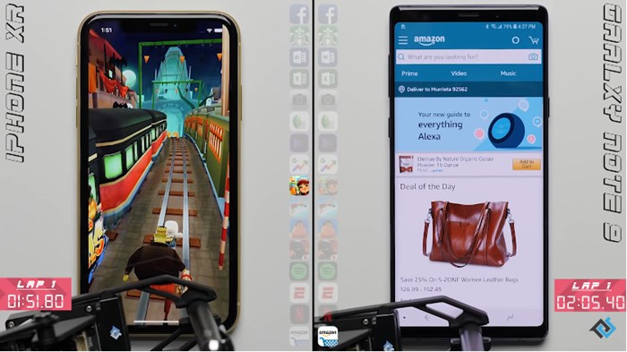 เปรียบเทียบความเร็ว iPhone XR กับ Galaxy Note 9