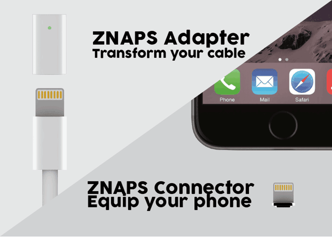 Znaps อุปกรณ์เปลี่ยนสายชาร์จแบตให้เป็นหัวชาร์จแบบแม่เหล็ก